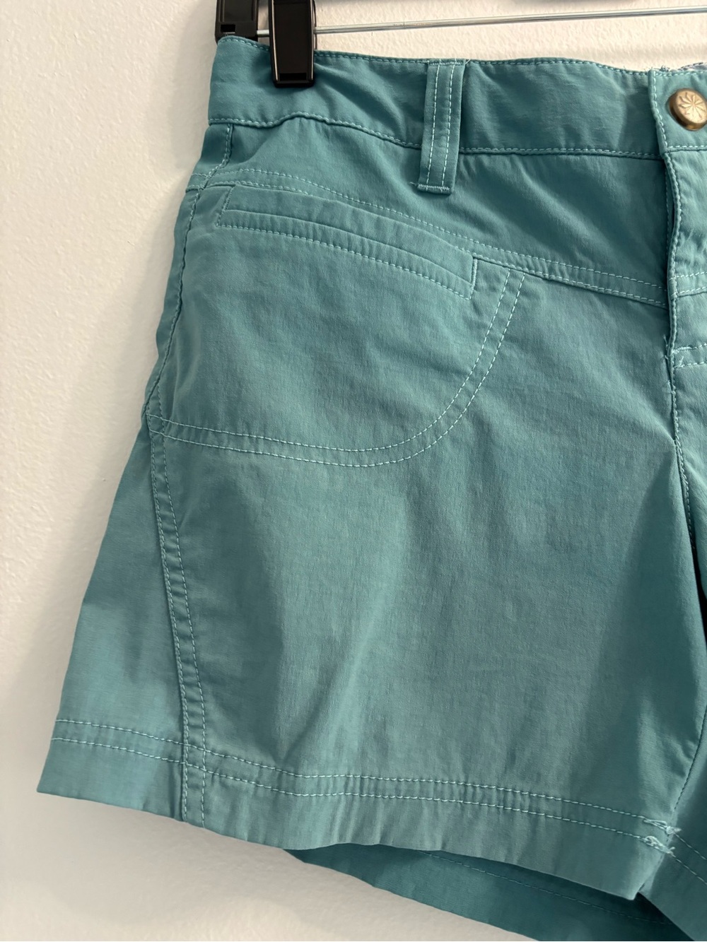 Athleta Trekkie Hiking Shorts Size 6 Teal Blue Green Outdoor Gorpcore Trail - Picture 5 of 14